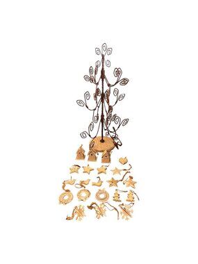 Living Quarters Flurryville Christmas Tree With 21 Ornaments Tabletop Decor 16"
